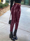 11urban Black Faux-Leather Skinny Pants