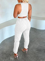 Cropped Tank Top & Ruched Pants Set