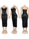 Black Faux-Leather Cami Dress