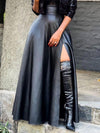 11urban Slit Faux-Leather Skirt
