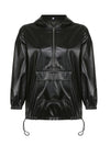 11urban Zip-Front Faux-Leather Hoodie