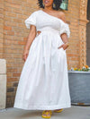 White Puff-Sleeve Dress