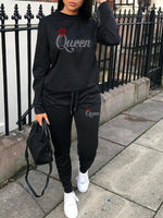 Queen Studded Sweatshirt & Pants Set