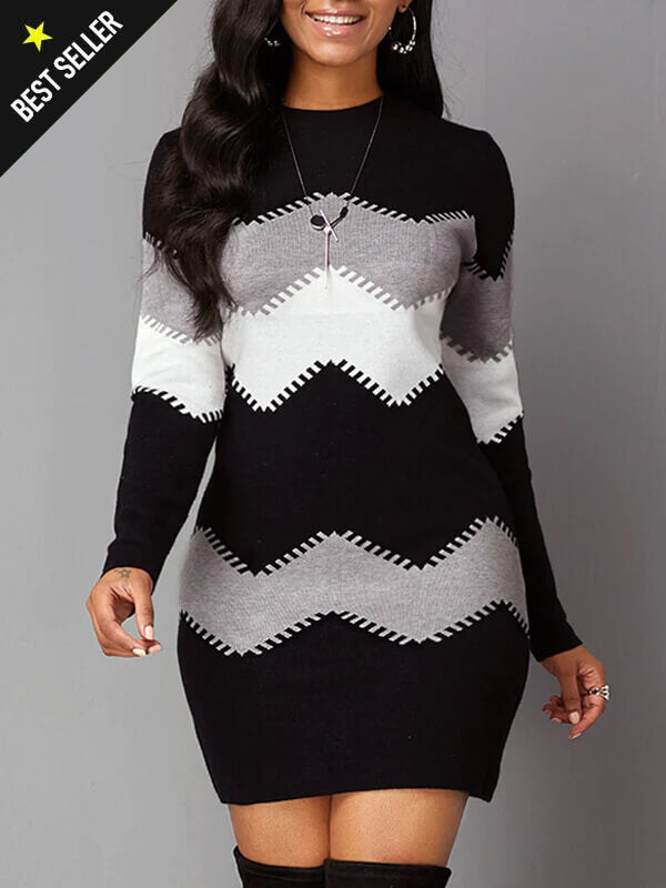 Colorblock Sweater Dress