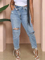 Asymmetric Ripped Jeans