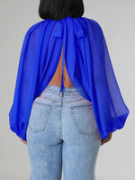 Solid Tied Chiffon Top