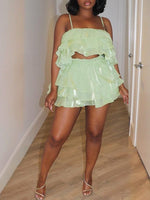 Flounce Crop Top & Skirt Set
