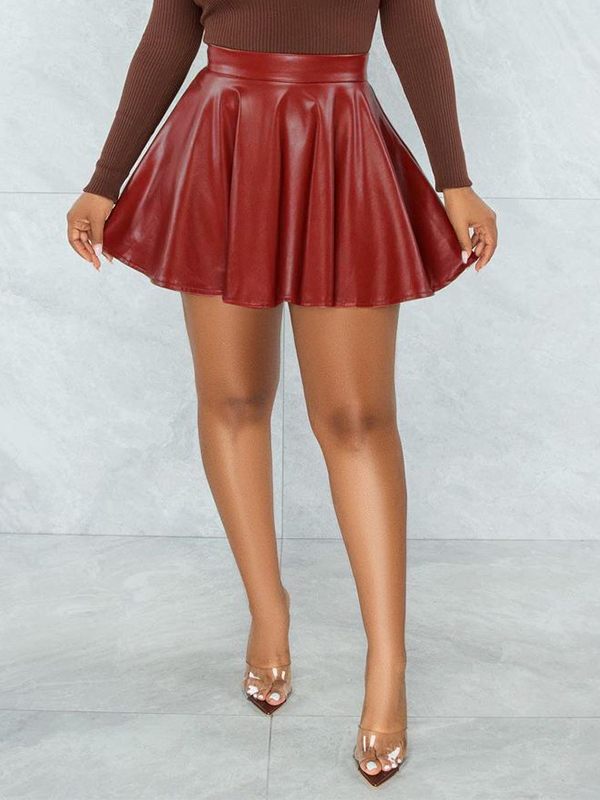 Faux-Leather Mini Skirt