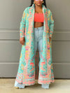 Printed Open-Front Duster