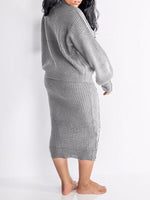 11urban Solid Knit Top & Skirt Set