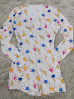 Printed Plunge Romper--Clearance